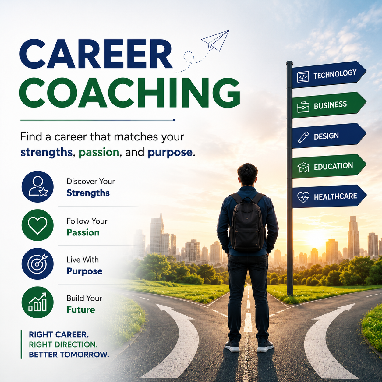Student receiving career guidance